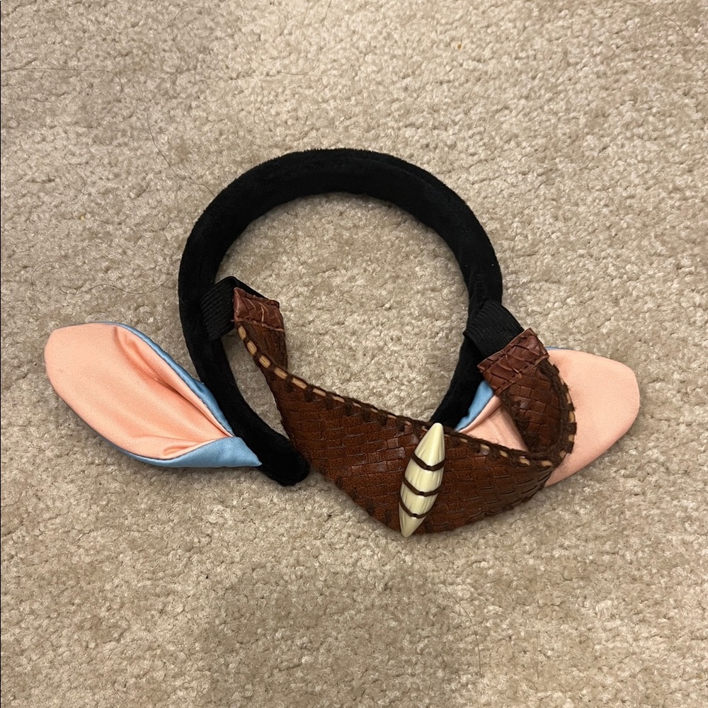 DISNEY avatar headband Brown Braided Leather Headband with Peach & Blue Accents